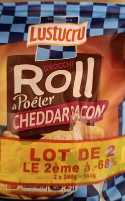 Lustucru lot 2 gnocchi a poeler roll cheddar bacon 280g 1 achete 2eme