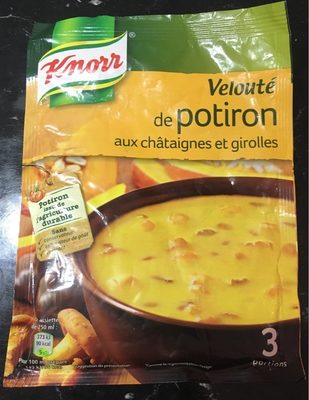 Velouté de potiron aux châtaignes et girolles front packaging