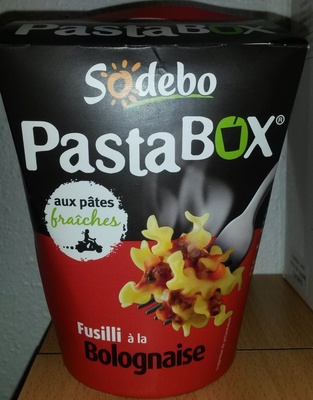 Pasta Box fusilli à la bolognaise front packaging