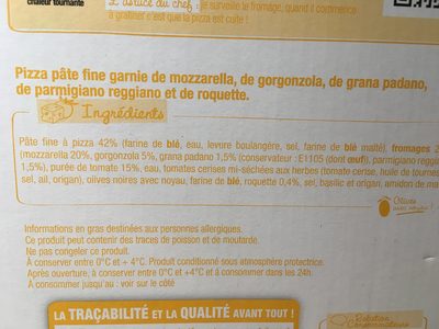 Dolce pizza 4 formaggi front packaging