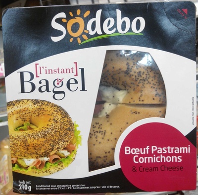 L'Instant Bagel - Bœuf Pastrami Cornichons & Cream Cheese front packaging