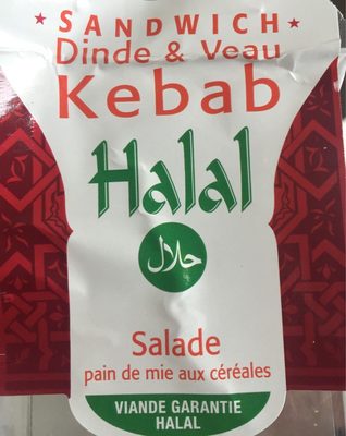 Sandwich Halal à La Dinde, Veau Et Kebab front packaging