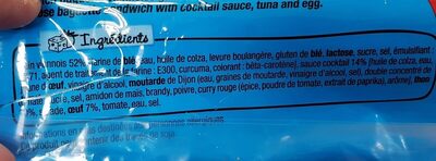 SAUCE COCKTAIL THON ŒUF ingredients label