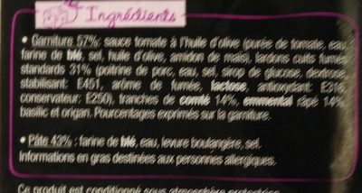 L'Ovale - Lardons Comté Emmental ingredients label