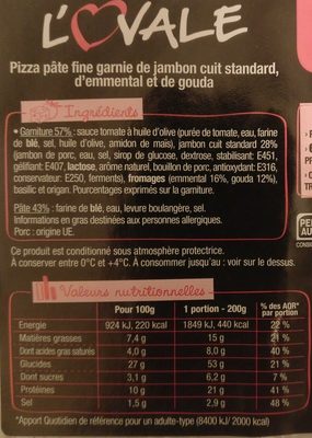 L'ovale ingredients label
