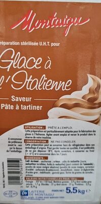 Glace à l'italienne saveur pâte a tartiner