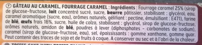 Goûters Tout caramel ingredients label