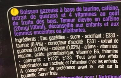Purple party ingredients label