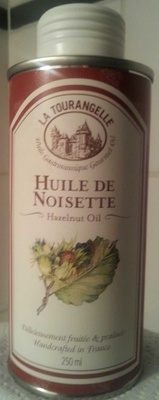 Huile de noisette front packaging