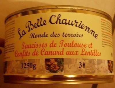 Saucisses de Toulouse et confits de canard aux lentilles