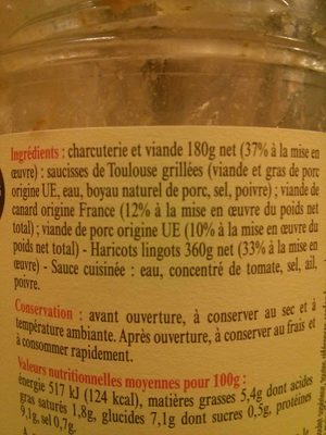 Cassoulet au canard et au porc