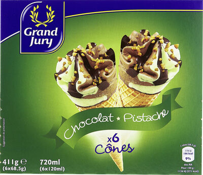 6X120ML Cones Chocolat / Pistache Grand Jury
