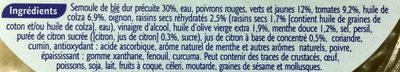 Taboulé Oriental ingredients label