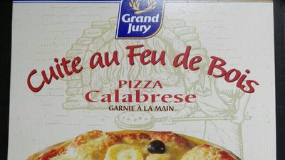 Pizza Calabrese cuite au feu de bois front packaging