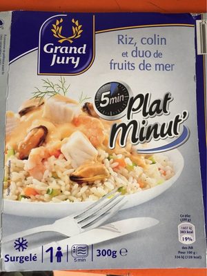 Plat Minut' Riz, colin et duo de fruits de mer