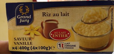 Riz au lait entier saveur vanille front packaging