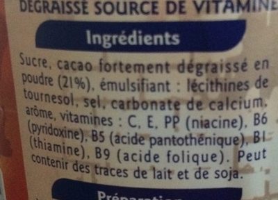 X'trem goût choco ingredients label