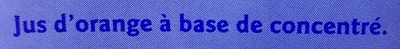 Jus d'orange à base de concentré ingredients label