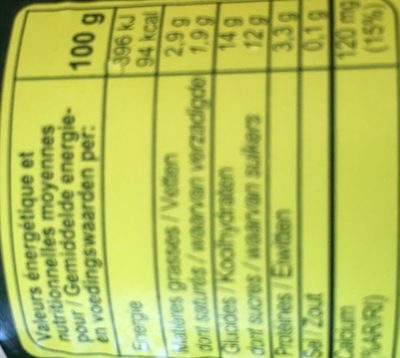 Bifidus* saveur citron ingredients label