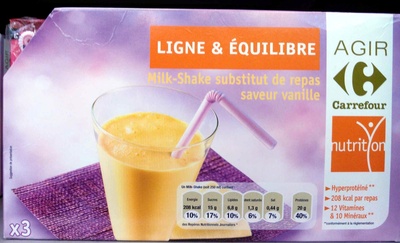 Milk-Shake substitut de repas, saveur vanille (x 3)