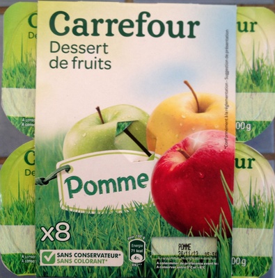Pomme Dessert de fruits front packaging