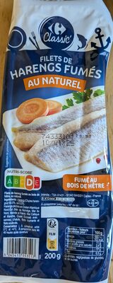 Filets de harengs fumés au naturel front packaging