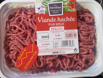 Viande hachée pur boeuf (15% MG)