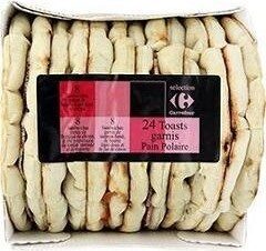 24 Toasts garnis* Pain Polaire *Décongelés front packaging