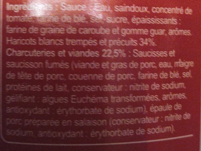 Cassoulet classic ingredients label