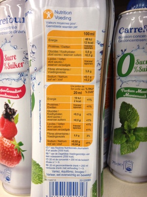 Zéro sucres* Menthe