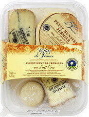 Plateau assortiment de fromages au lait cru front packaging