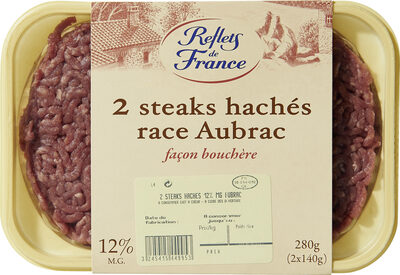 2 steaks hachés Race Aubrac front packaging