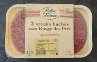 2 steaks hachés Façon Bouchère Pur Boeuf origine France Race Rouge des Près