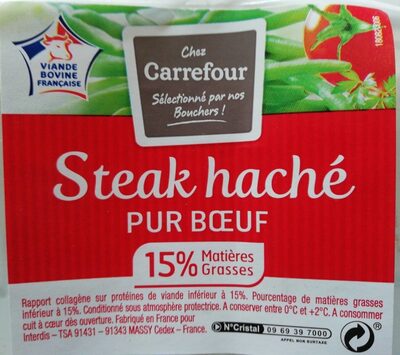 Steak haché pur bœuf front packaging