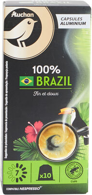 Auchan 100% BRESILFin et douxCapsules aluminium front packaging