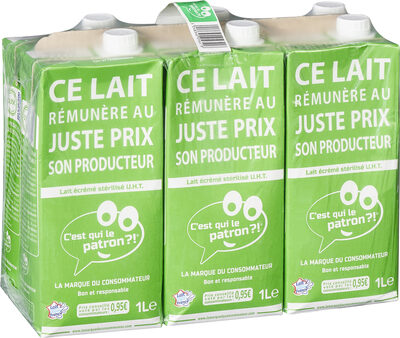 Lait écrémé stérilisé UHT