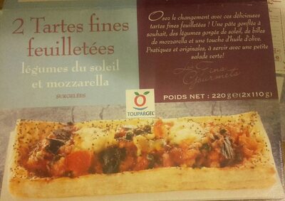 Tartes fines feuilletées légumes du soleil et mozzarella