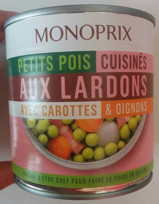 Petits pois cuisinés aux lardons