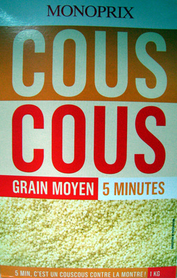 Couscous grain moyen 5 minutes
