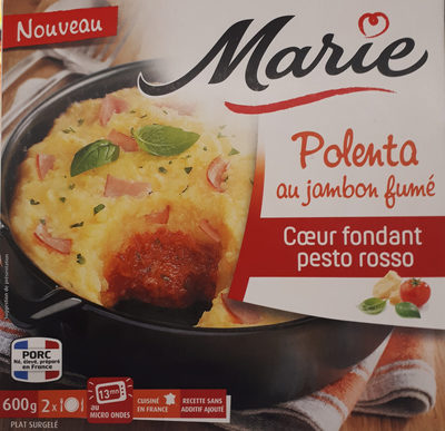 Polenta au jambon fumé coeur fondant pesto rosso front packaging