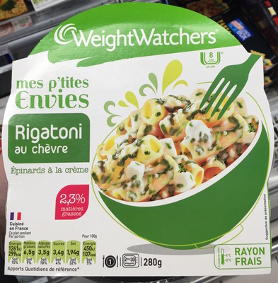 Rigatoni au chèvre et épinards à la crème front packaging