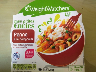 Penne Bolognaise, aux petits légumes et mozzarella front packaging