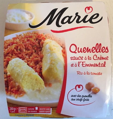 Quenelles, sauce à la Crème et à l'Emmental, Riz à la tomate