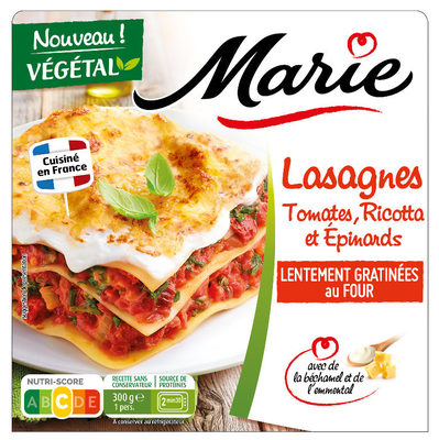 Lasagnes Tomates, Ricotta et Epinards front packaging