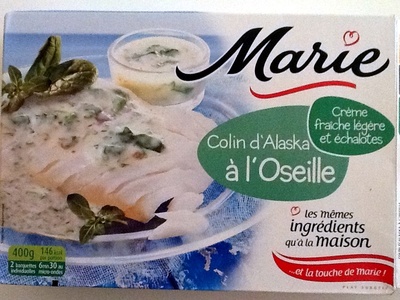 Colin d'Alaska à l'Oseille, Surgelé front packaging