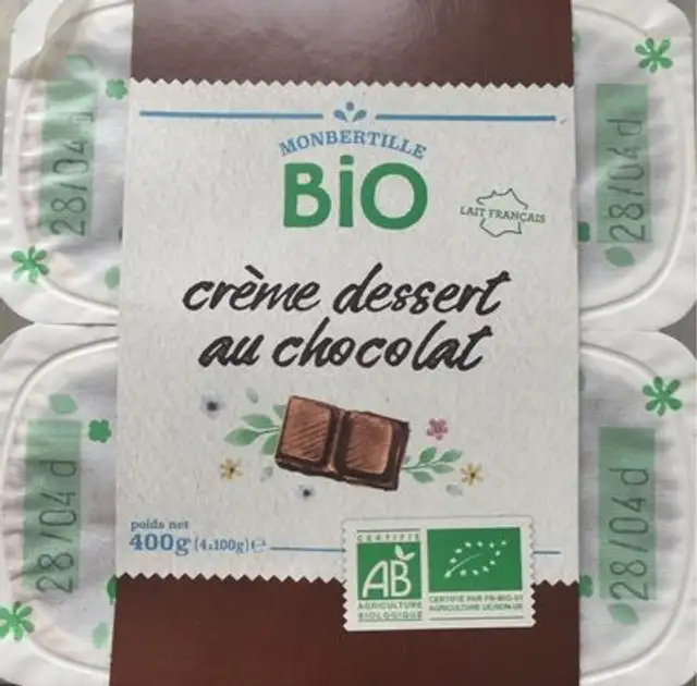 Creme dessert au chocolat front packaging