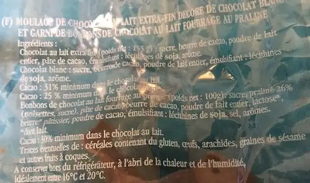 Les zigotos ingredients label