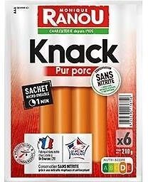 Knacks porc csn x6 210g