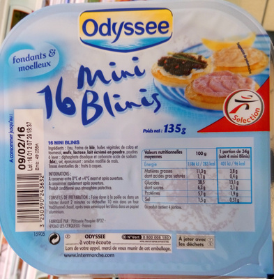 Minis Blinis front packaging