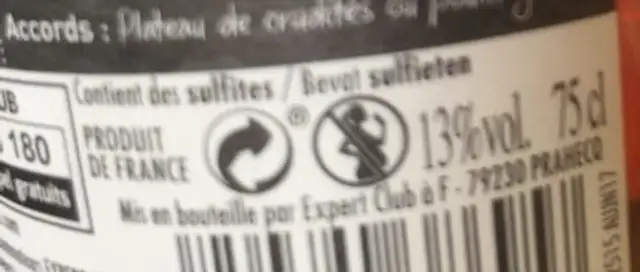 Costières De Nîmes, Cuvée Des Manades, Vin Rosé ingredients label